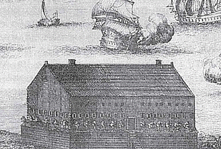 Илл. 10. П. Пикарт. Гравюра «Санкт-Петербурхъ». Питейный дом. 1704 г.