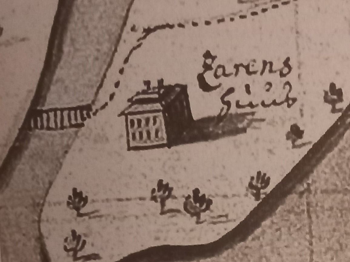 Илл. 3. «Царский дом». Фрагмент «шпионской» карты Петербурга. 1708 г.