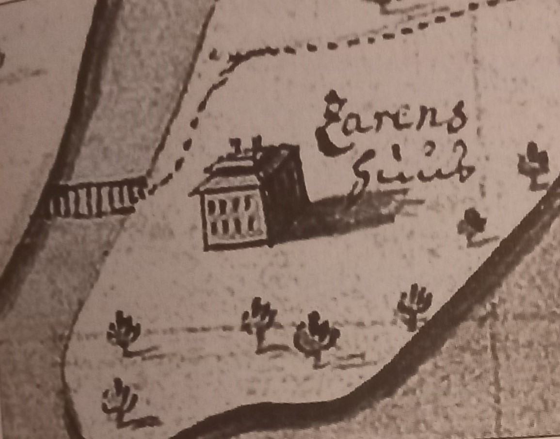 Илл. 3. «Царский дом». Фрагмент «шпионской» карты Петербурга. 1708 г.