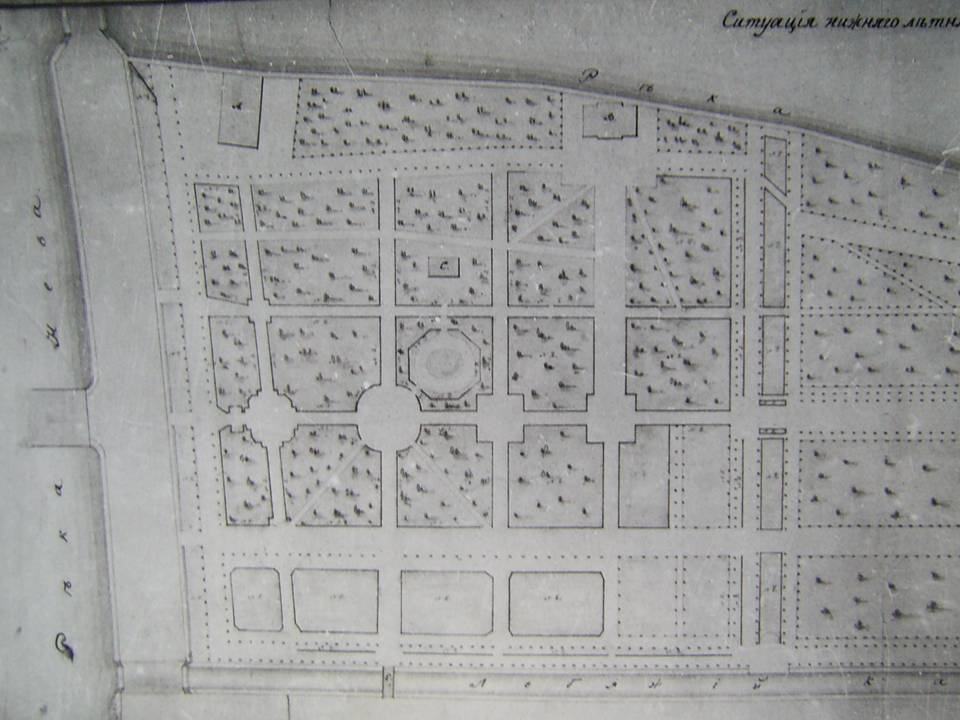Илл. 3. Писцов. План Летнего сада. 1820 г.