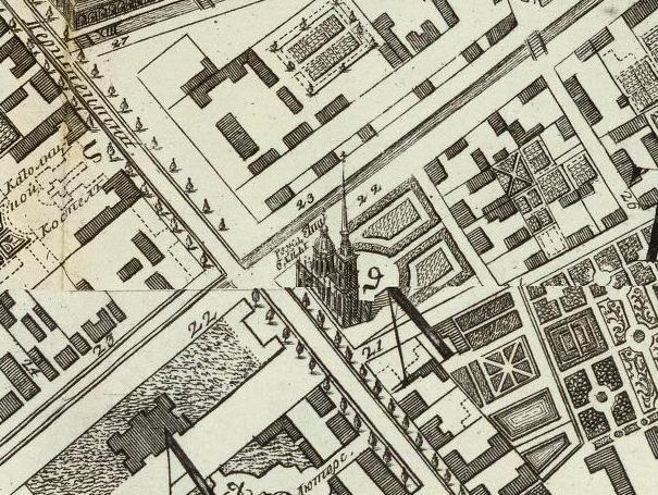 Илл. 15. М. Махаев. План Санкт-Петербурга 1753 г. Фрагмент.